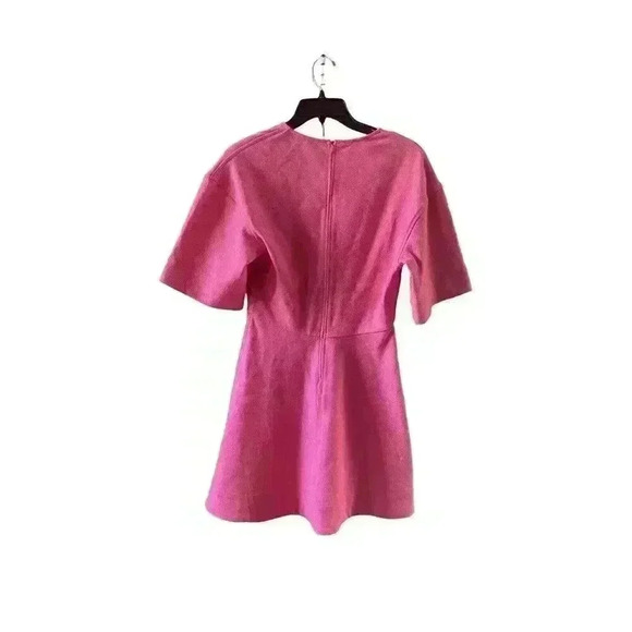 New Ganni Stretch Suiting A-Line Minidress in Shocking Pink Sixe 36/4 - Picture 7 of 13